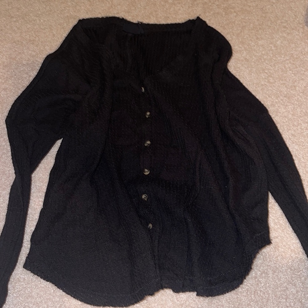Urban Outfitters Out From Under Black Jojo Waffle Sweater